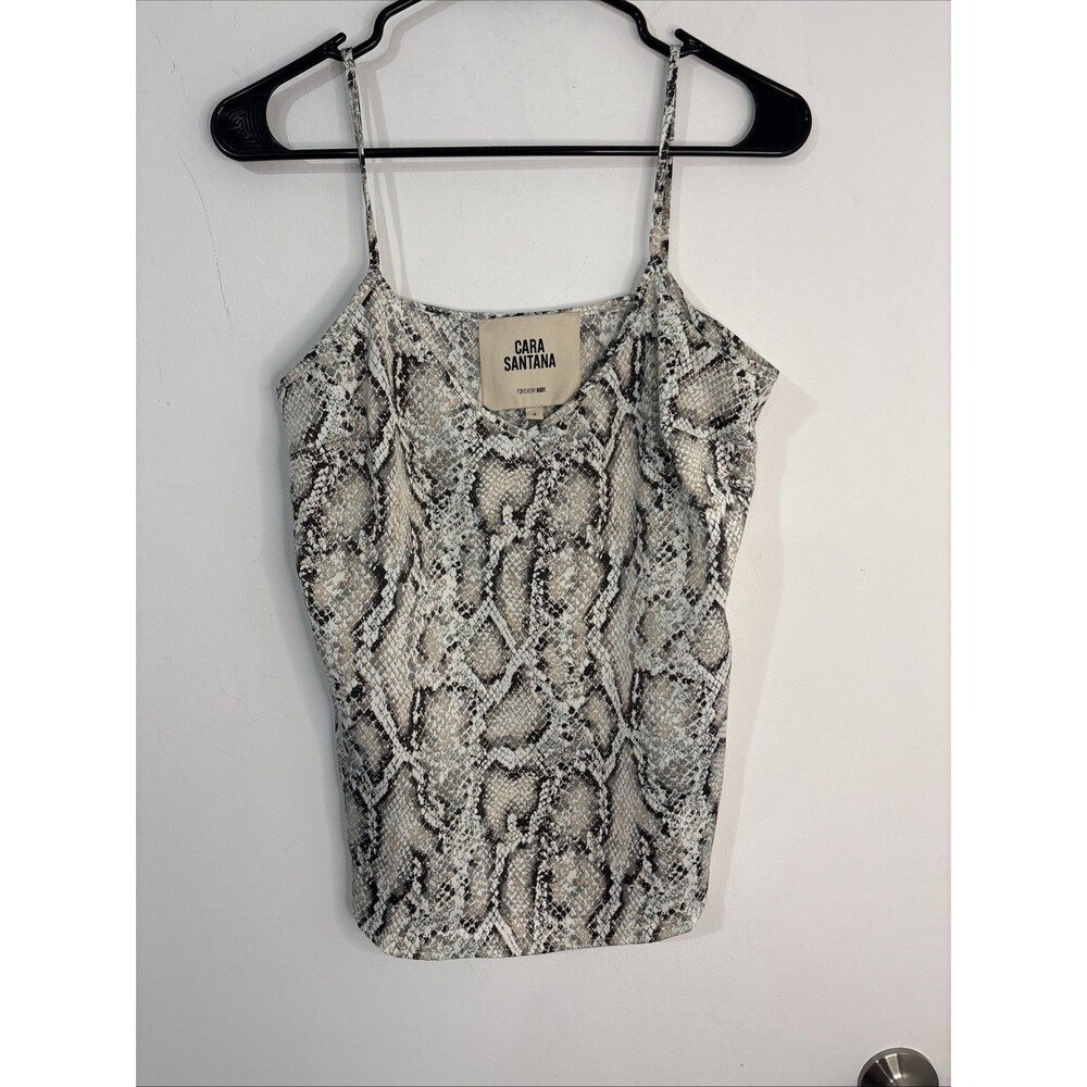 Cara Santana Snakeskin Animal Print Cami V Neck Spaghetti Strap‎ Top Size Small